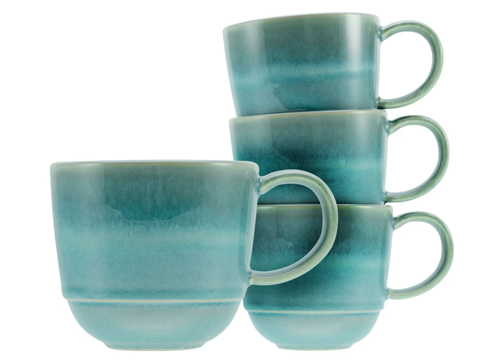 Creatable Becher & Tassen|Geschirrset|Yuki - Kaffeebecher 4-tlg - Grün-blau