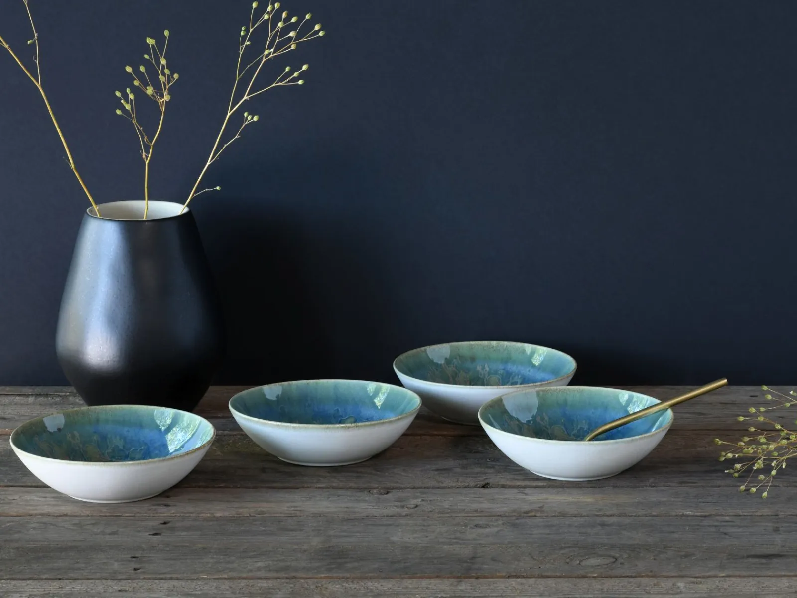 Creatable Bowls & Schüsseln|Geschirrset|Yuki - Mehrzweckschale 4-tlg - Grün-blau