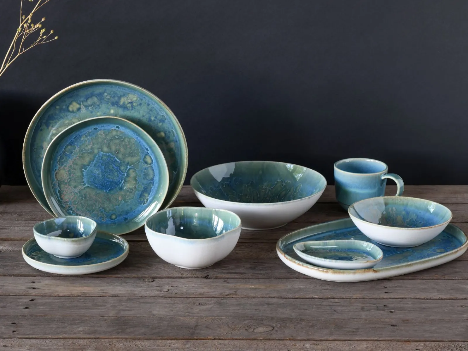 Creatable Bowls & Schüsseln|Geschirrset|Yuki - Salatschüssel 2-tlg - Grün-blau