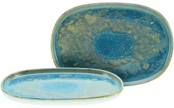Creatable Platten|Geschirrset|Yuki - Servierplatte 2-tlg - Grün-blau
