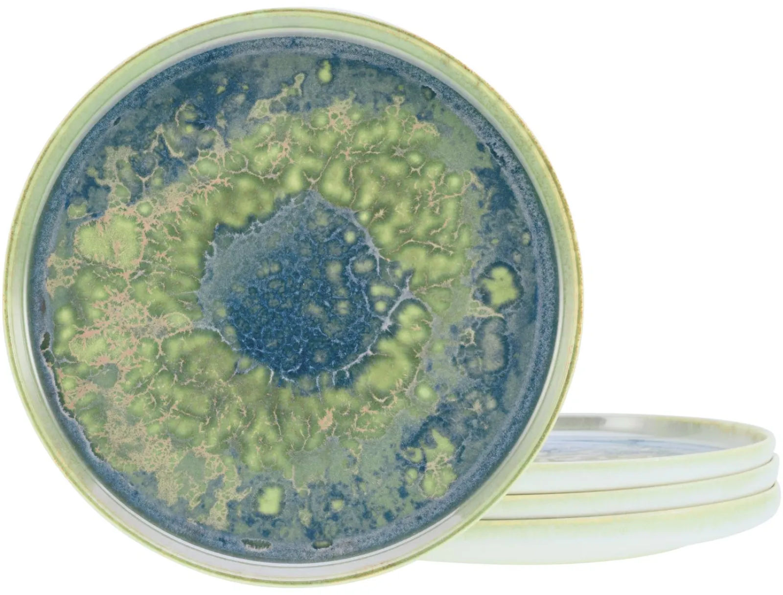Creatable Geschirrset|Teller|Yuki - Speiseteller 4-tlg - Grün-blau