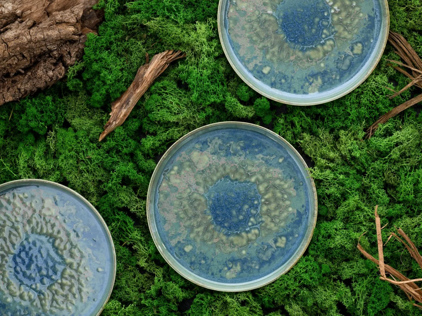 Creatable Geschirrset|Teller|Yuki - Tellerset 8-tlg - Grün-blau
